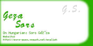 geza sors business card